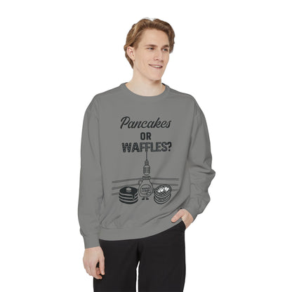 🥞/🧇Pancakes or Waffles? G.O.A.T. Talk Tees Debate Sweatshirt – Breakfast Battle Crewneck
