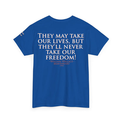 Oliver Outside Braveheart Parody Tee – Freedom Roar Bear