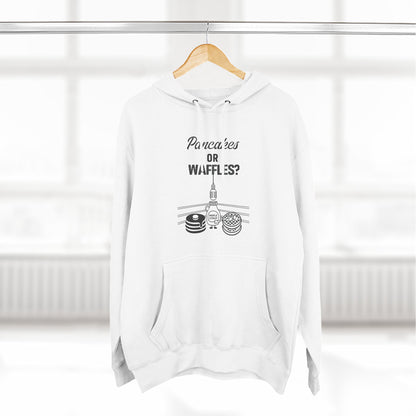 🥞/🧇Pancakes or Waffles? Hoodie – Funny Breakfast Debate Hoodie by G.O.A.T. Talk Tees