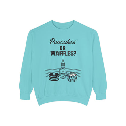 🥞/🧇Pancakes or Waffles? G.O.A.T. Talk Tees Debate Sweatshirt – Breakfast Battle Crewneck