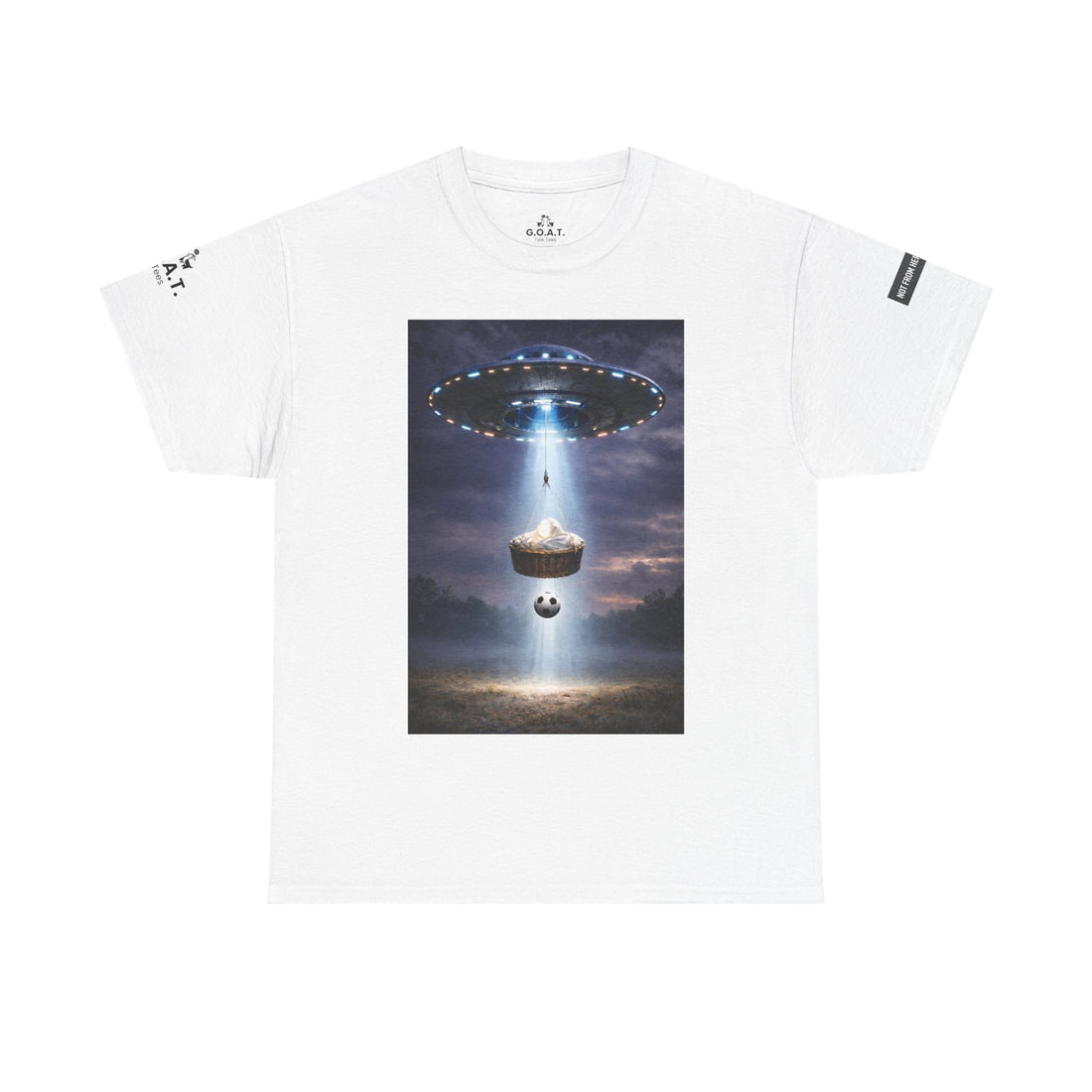 #10 ⚽ 🐐 🛸 - Not From Here Series – Incoming Transmission Tee | G.O.A.T. Talk Tees