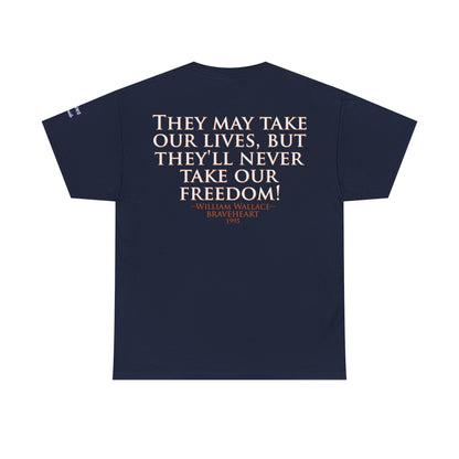 Oliver Outside Braveheart Parody Tee – Freedom Roar Bear