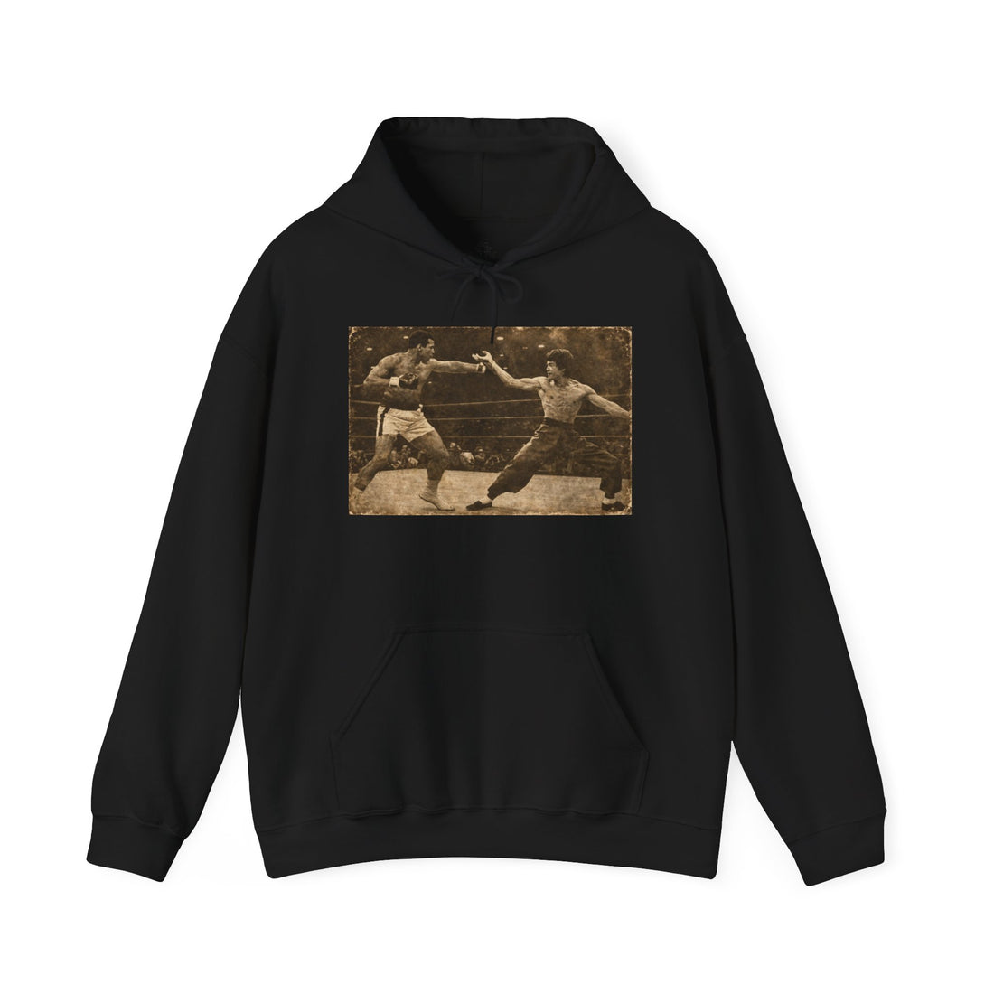 Legends Face Off Vintage Hoodie – Iconic Fighters Graphic Pullover