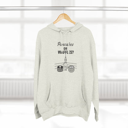 🥞/🧇Pancakes or Waffles? Hoodie – Funny Breakfast Debate Hoodie by G.O.A.T. Talk Tees