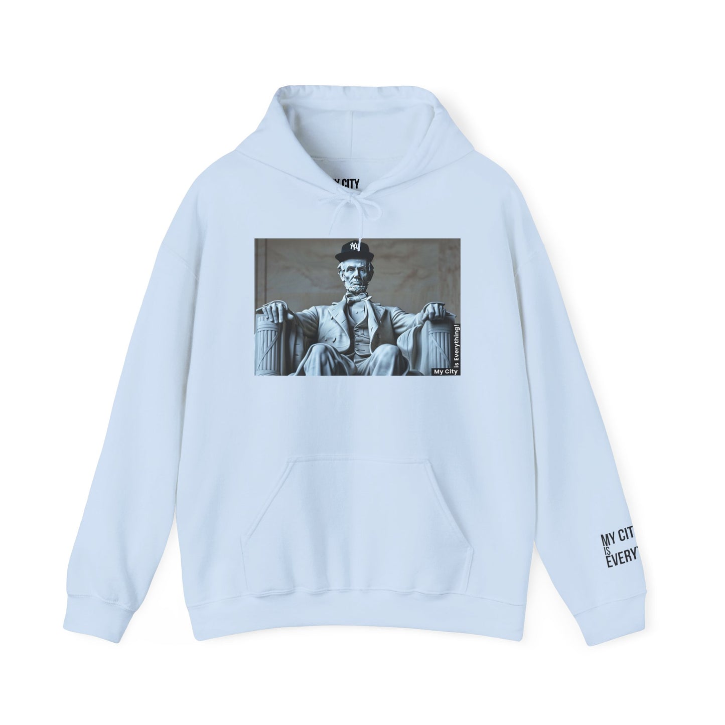 Lincoln in a Yankees Cap Hoodie – My City is Everything! Historic Remix Streetwear
