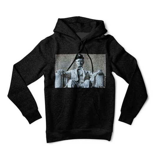 Lincoln in a Yankees Cap Hoodie – My City is Everything! Historic Remix Streetwear