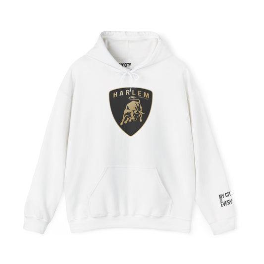 Harlem Lambo Bull Emblem Hoodie | My City Is Everything Streetwear