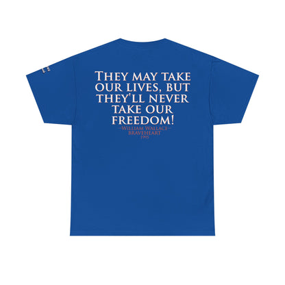 Oliver Outside Braveheart Parody Tee – Freedom Roar Bear
