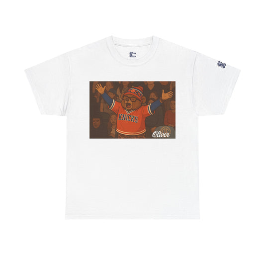 Oliver Outside Knicks Fan Tee – Courtside Energy Bear Style