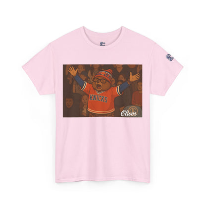 Oliver Outside Knicks Fan Tee – Courtside Energy Bear Style