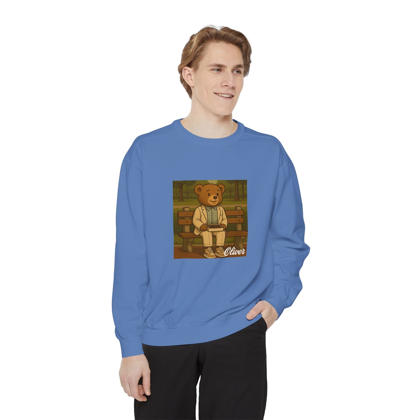 Oliver Outside Forrest Gump Parody Crewneck – Life is Bear-tiful