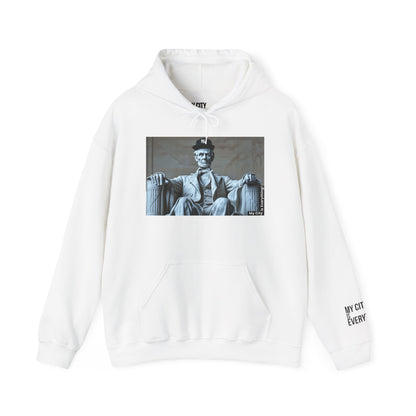Lincoln in a Yankees Cap Hoodie – My City is Everything! Historic Remix Streetwear