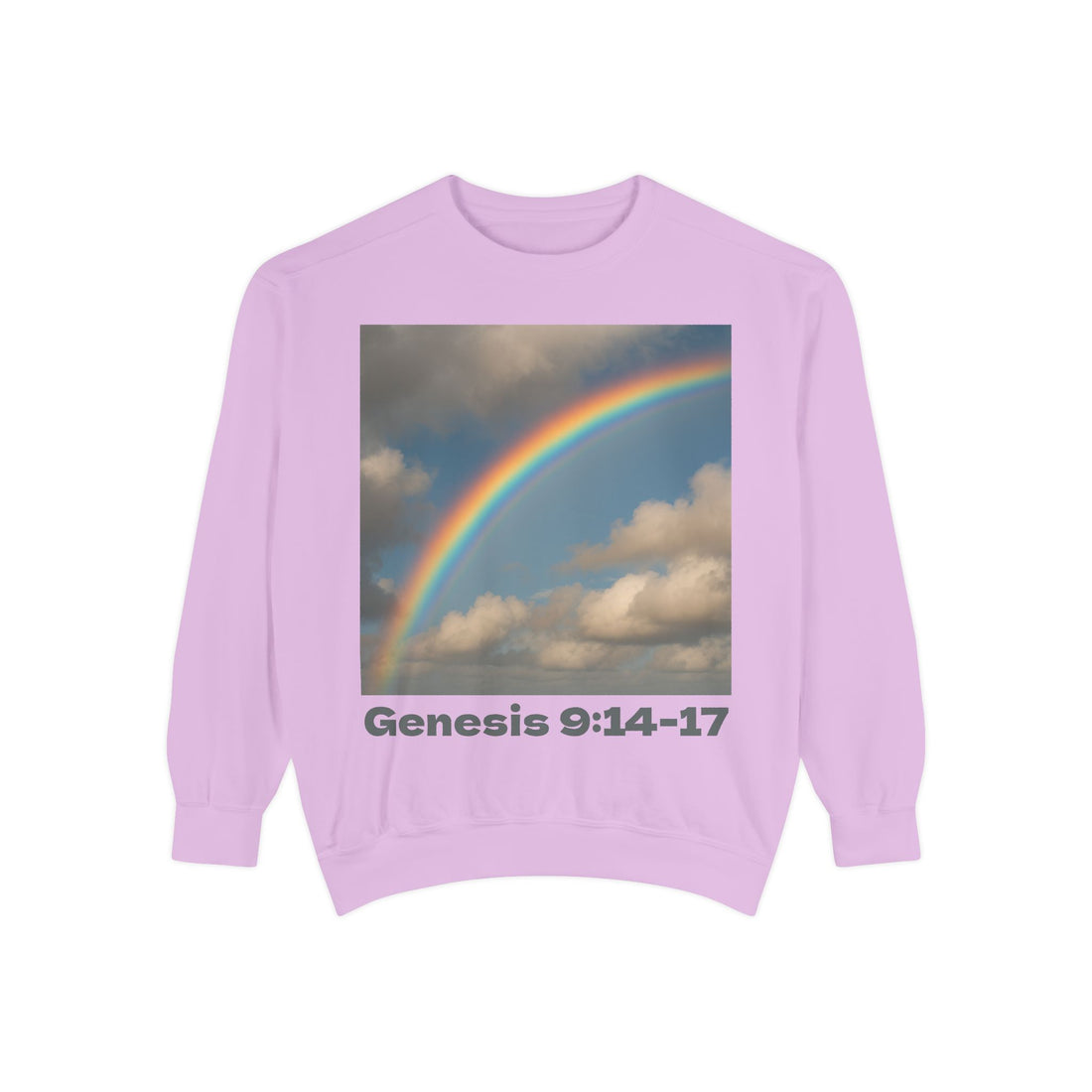 📖 Genesis 9:14–17 Rainbow Scripture Crewneck | Biblical Promise Christian Sweatshirt | ASGB Series