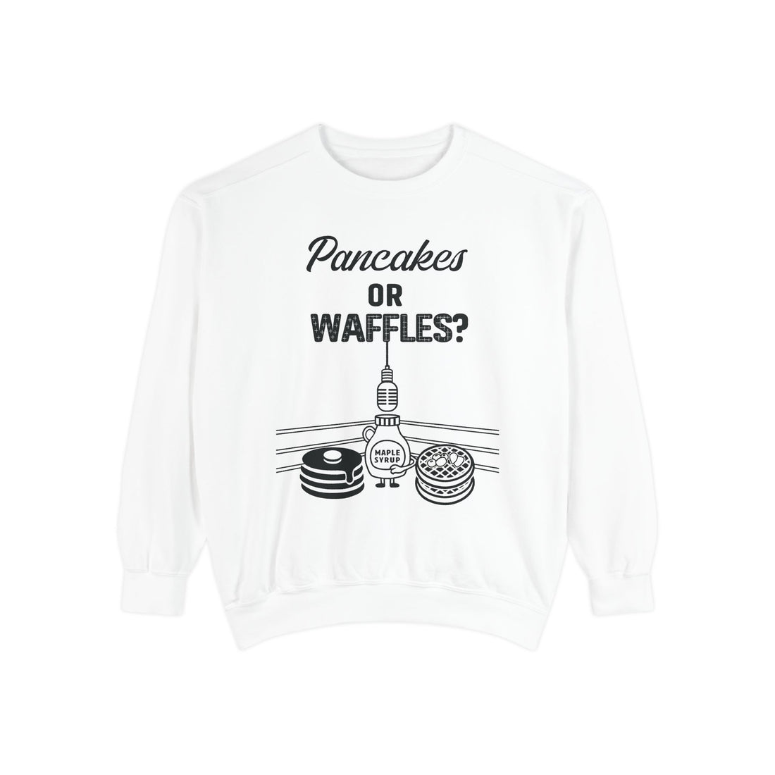 🥞/🧇Pancakes or Waffles? G.O.A.T. Talk Tees Debate Sweatshirt – Breakfast Battle Crewneck