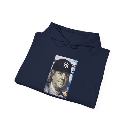 Ben Franklin in Yankees Cap Hoodie – My City is Everything! Money Meets Streetwear
