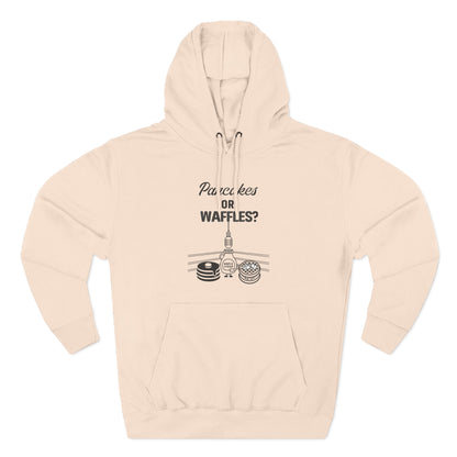 🥞/🧇Pancakes or Waffles? Hoodie – Funny Breakfast Debate Hoodie by G.O.A.T. Talk Tees