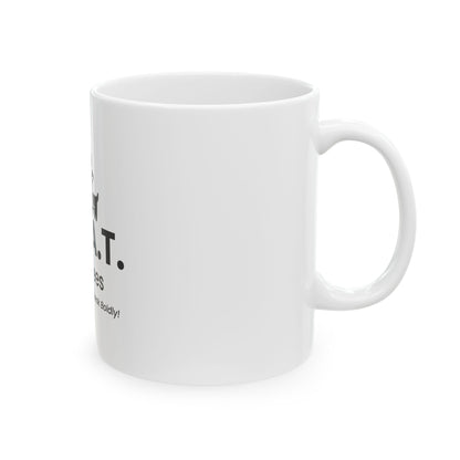 G.O.A.T. Talk Tees Logo Mug – Bold Conversation Starter Ceramic Cup