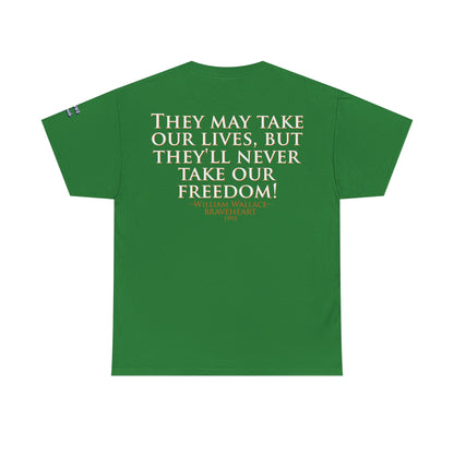 Oliver Outside Braveheart Parody Tee – Freedom Roar Bear
