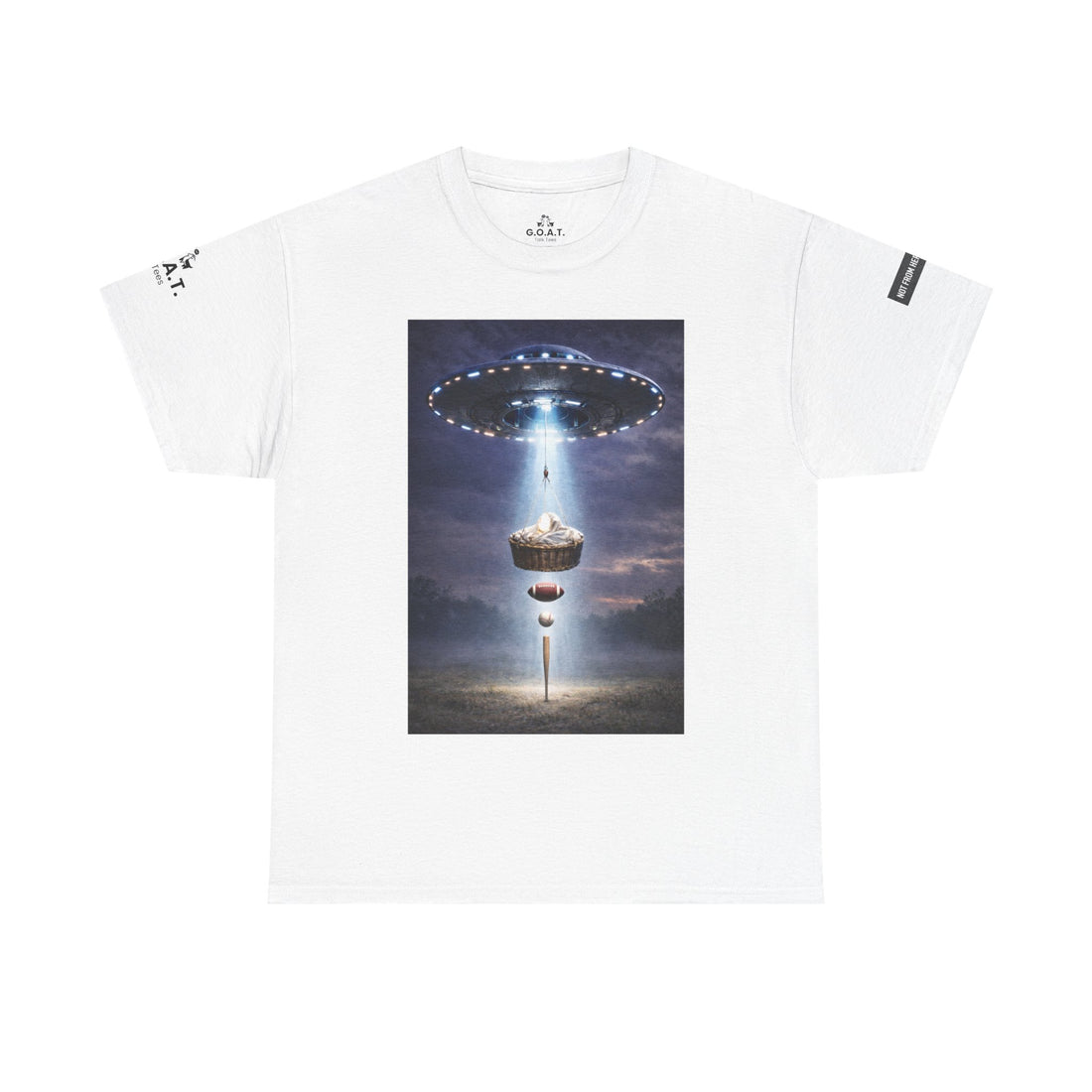 #21 ⚾ 🏈 🐐 🛸 - Not From Here Series – Incoming Transmission Tee | G.O.A.T. Talk Tees