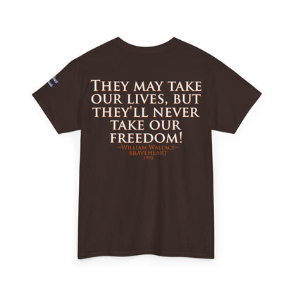 Oliver Outside Braveheart Parody Tee – Freedom Roar Bear