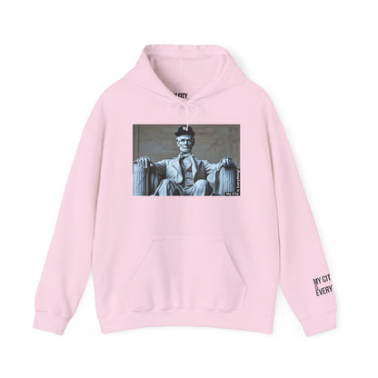 Lincoln in a Yankees Cap Hoodie – My City is Everything! Historic Remix Streetwear