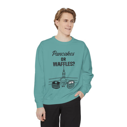 🥞/🧇Pancakes or Waffles? G.O.A.T. Talk Tees Debate Sweatshirt – Breakfast Battle Crewneck