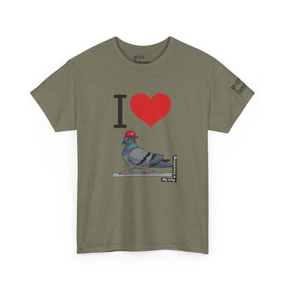 I ❤️ My City Pigeon Tee – Rangers Cap Edition | My City Is Everything!