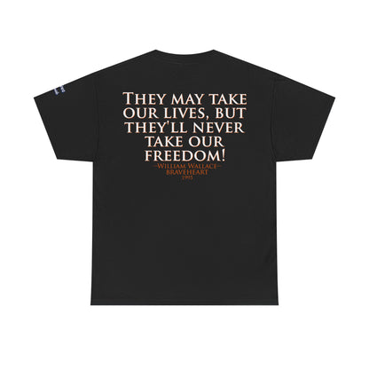 Oliver Outside Braveheart Parody Tee – Freedom Roar Bear